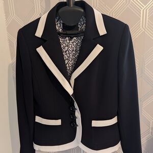 Chic Black and White Women's Blazer